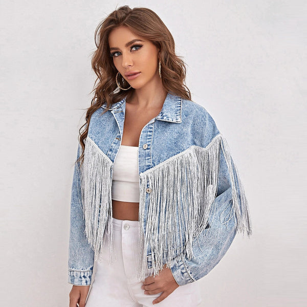 Rina Crop Denim Jakke