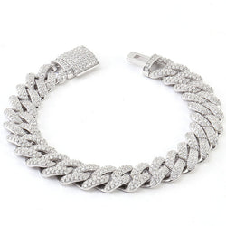 Cubansk Armbånd med 14mm Moissanite Diamanter + GRA CERT
