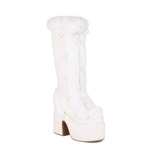 Funky Fur Platform Boots Snow