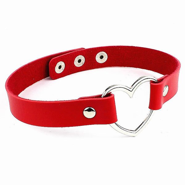 PU leather Choker Rød