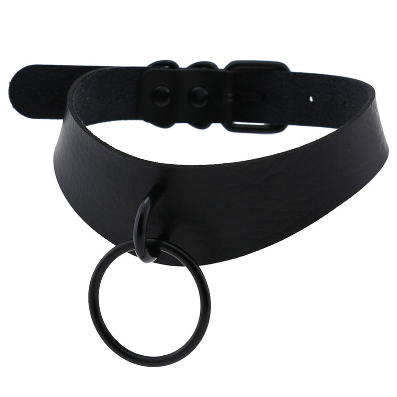 PU Lær Choker med ring Svart YouAreCornyBye