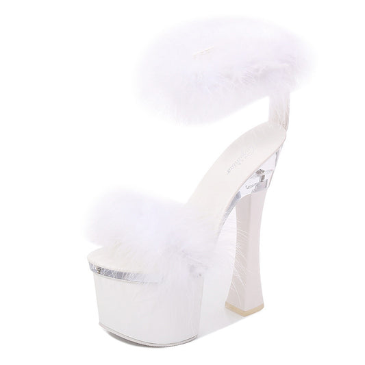 White Fluffy Performance Shoe