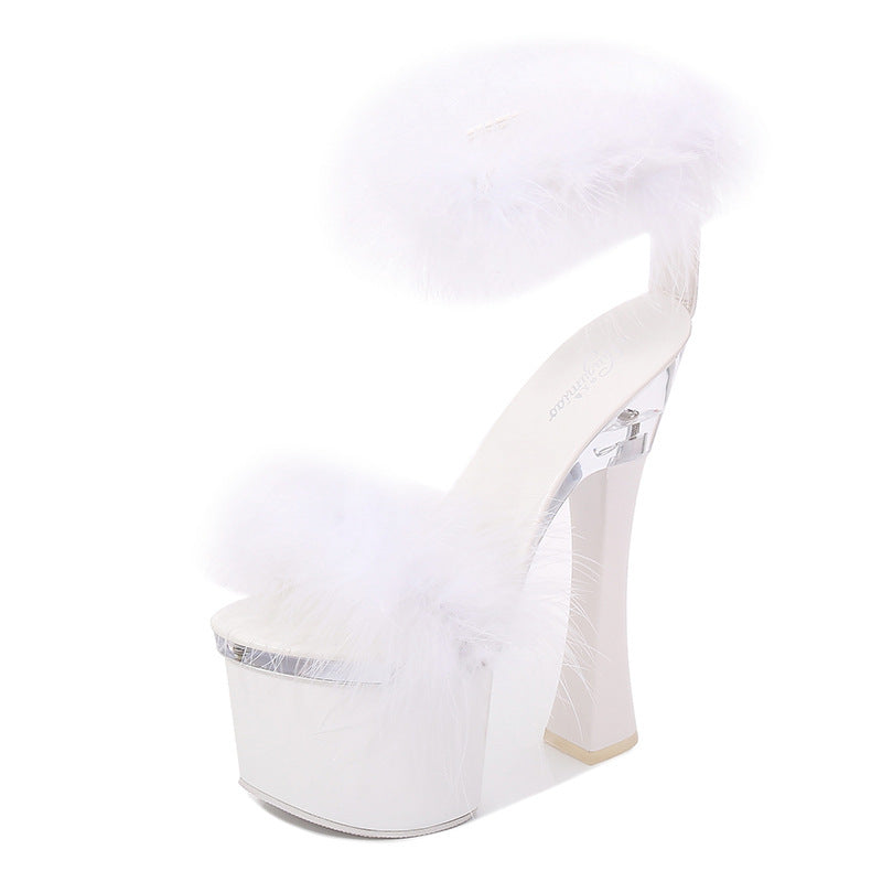 White Fluffy Performance Shoe