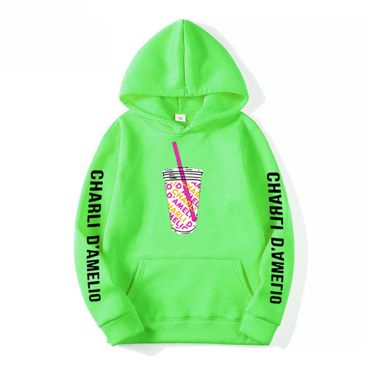 Charli D'Amelio Hoodie neongrønn