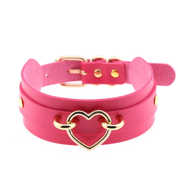 Choker med gullhjerte Rosa