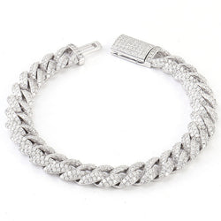Cubansk Armbånd med 10mm Moissanite Diamanter + GRA CERT