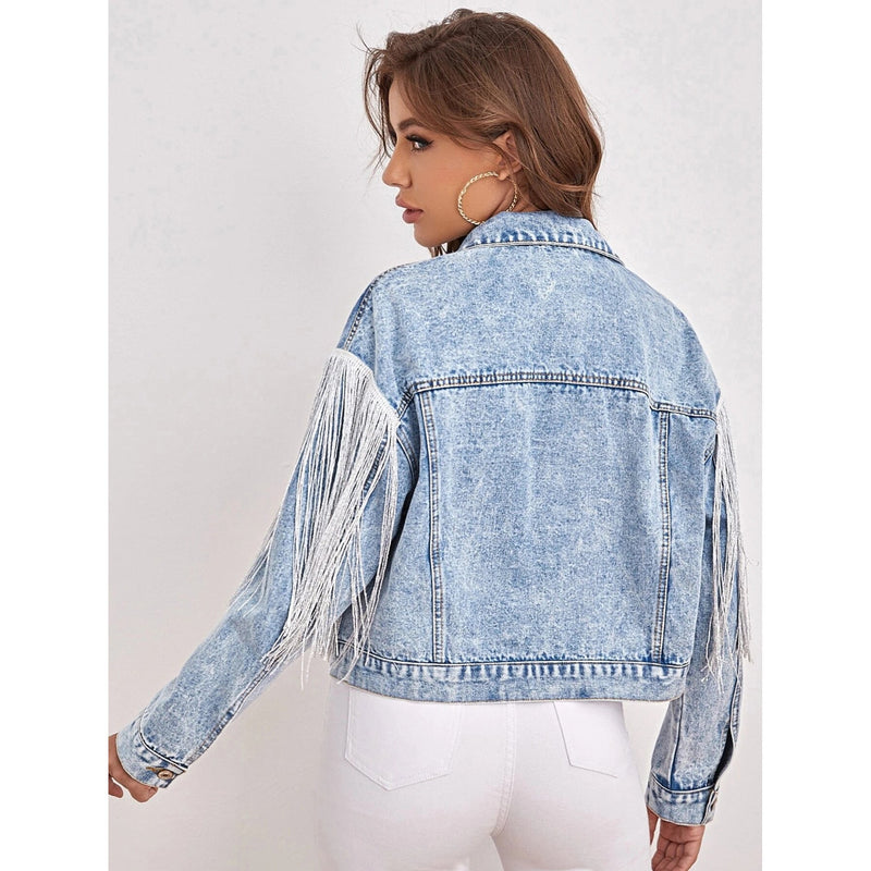 Rina Crop Denim Jakke