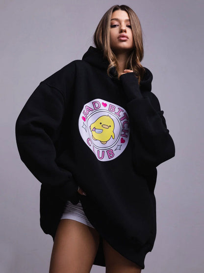 Bad Bitch Club Hoodie Svart YouAreCornyBye