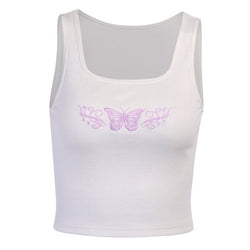 Embroidered Butterfly Tank Topp