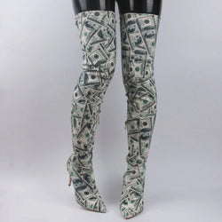 Dollar Stiletto Over Knee Boots