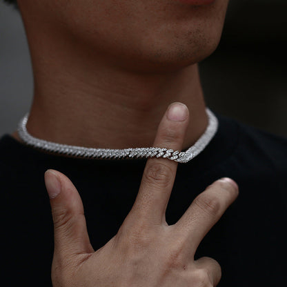 S925 Sterling Silver Kjede, 6mm Cubic Zirconia Stener. YouAreCornyBye