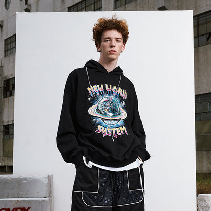 New World System Hoodie Svart YouAreCornyBye