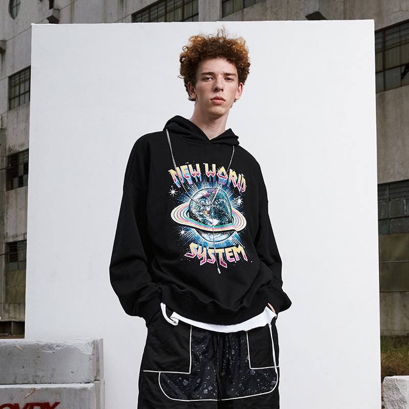 New World System Hoodie Svart YouAreCornyBye