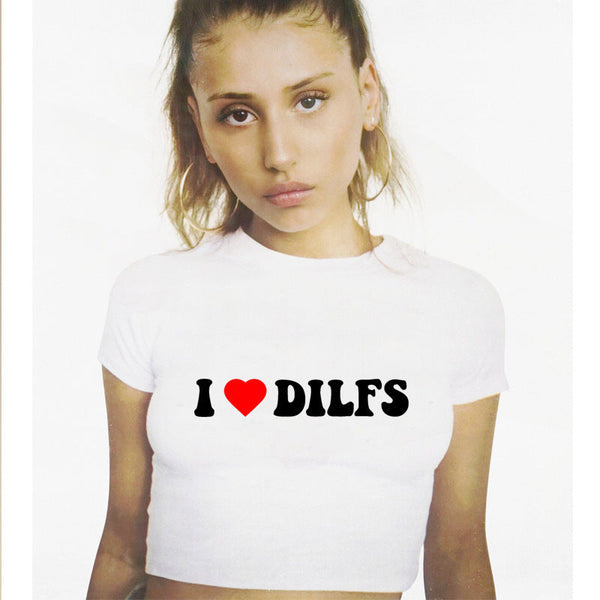 I ♥ DILFs T-shirt hvit