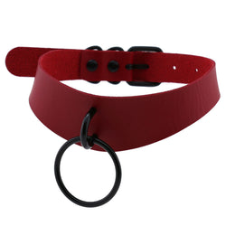PU Lær Choker med ring Rød YouAreCornyBye