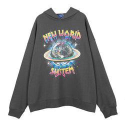 New World System Hoodie Grå YouAreCornyBye