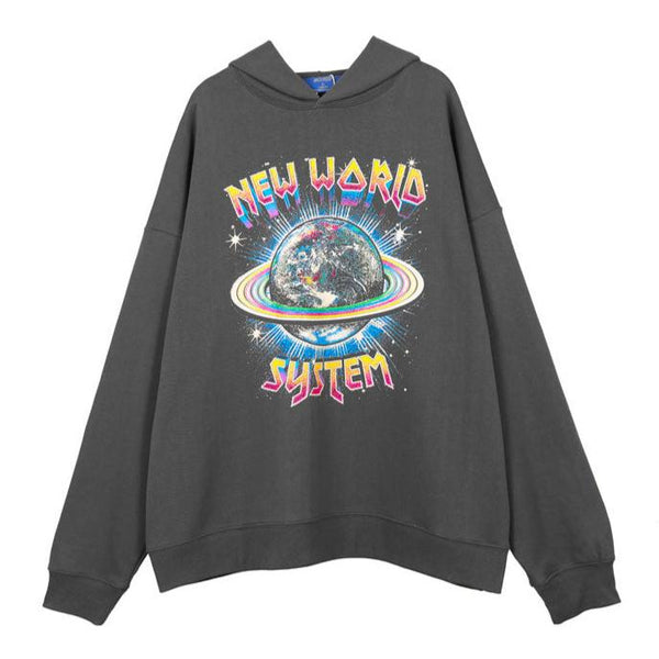 New World System Hoodie Grå