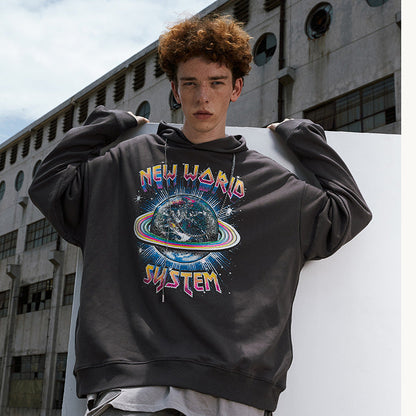 New World System Hoodie Grå YouAreCornyBye