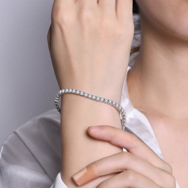 S925 Silver Tennisarmbånd med Moissanite Diamanter