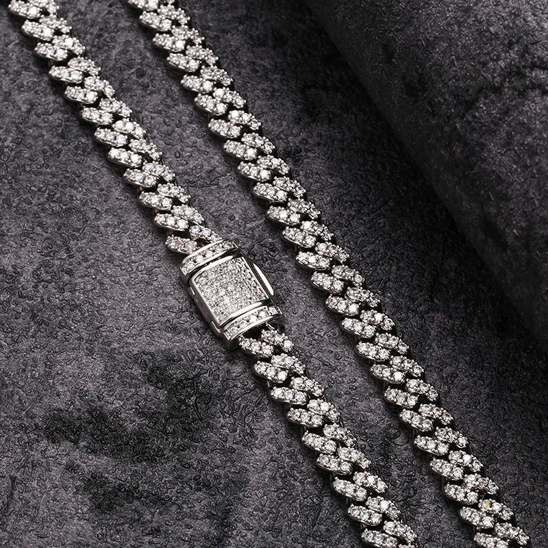S925 Sterling Silver Kjede, 6mm Cubic Zirconia Stener.