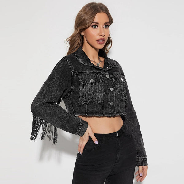Simone Black Denim Jacket