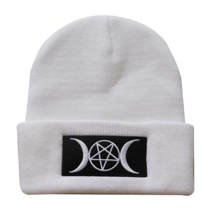 Triple Moon Beanie hvit YouAreCornyBye