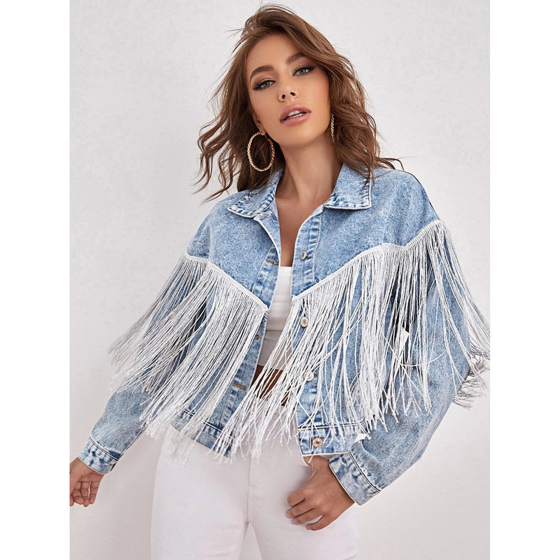 Rina Crop Denim Jakke