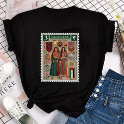 Falastin Frimerke T-shirt svart