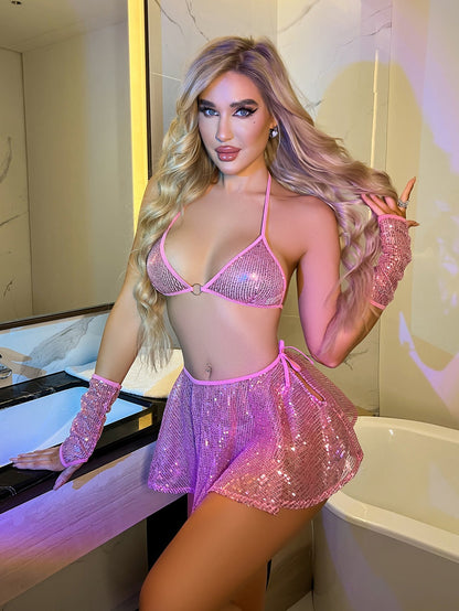 Amine Rose Paljett Sett YouAreCornyBye