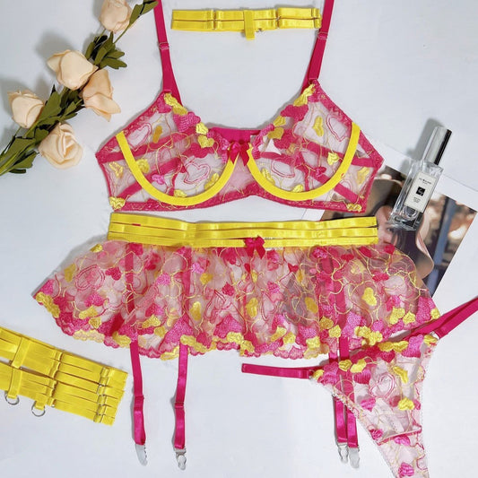 Elena Ivy Embroidered Mesh Sett