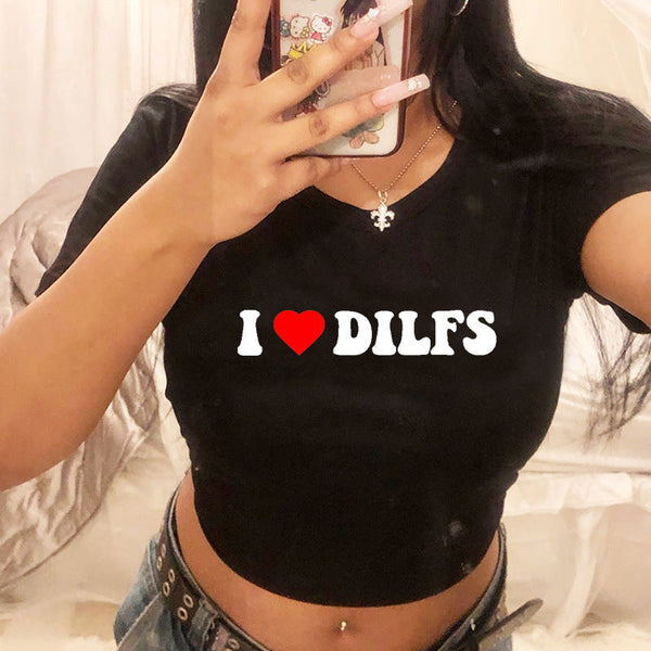 I ♥ DILFs T-shirt svart