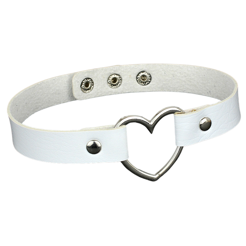 PU leather Choker Hvit YouAreCornyBye