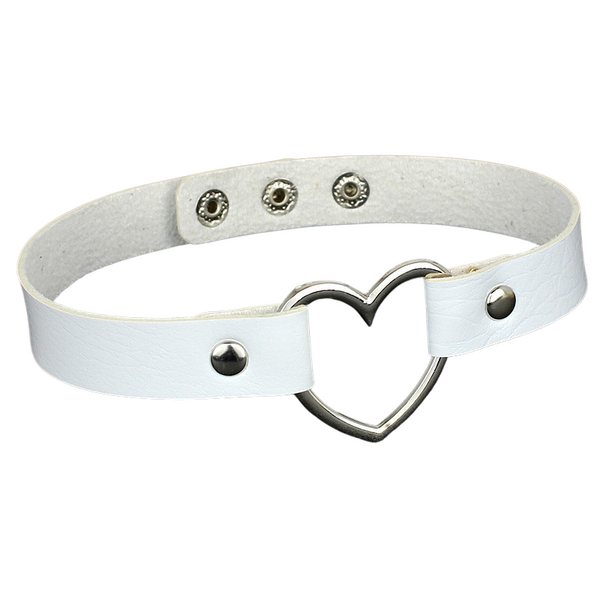 PU leather Choker Hvit
