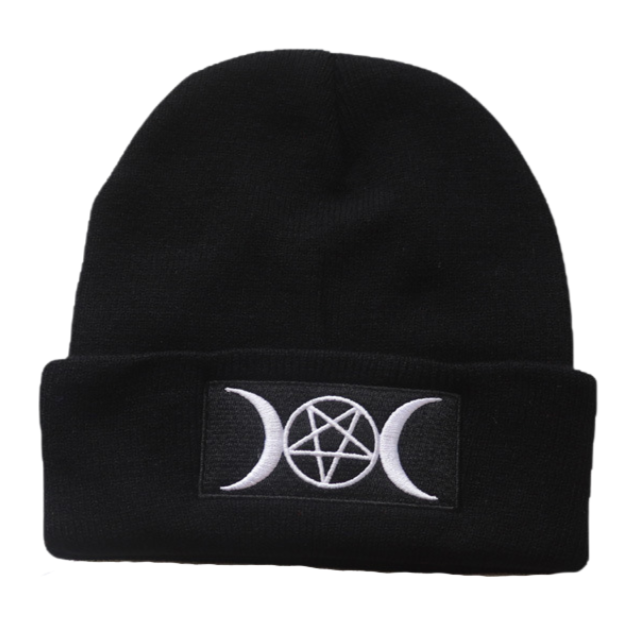 Triple Moon Beanie svart YouAreCornyBye
