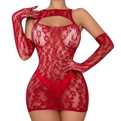 Veronica Fishnet Dress & Hansker YouAreCornyBye
