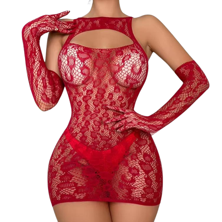 Veronica Fishnet Dress & Hansker YouAreCornyBye