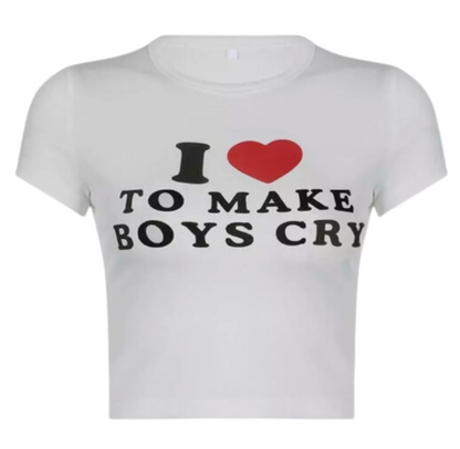 I ♥ To Make Boys Cry T-shirt YouAreCornyBye