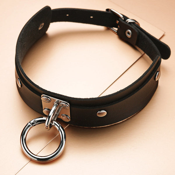 Ring PU lær Choker