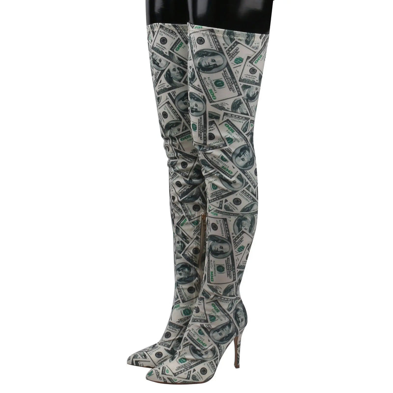 Dollar Stiletto Over Knee Boots