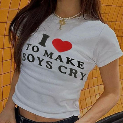 I ♥ To Make Boys Cry T-shirt YouAreCornyBye