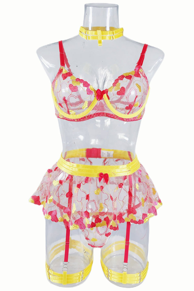 Elena Ivy Embroidered Mesh Sett