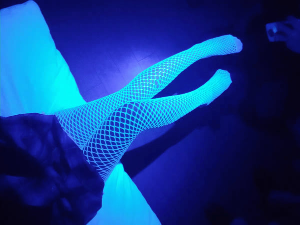 Lumi Bleu UV Fishnet Bukser