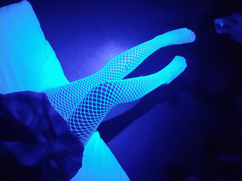 Lumi Bleu UV Fishnet Bukser