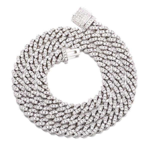 S925 Sterling Silver Kjede, 6mm Cubic Zirconia Stener.