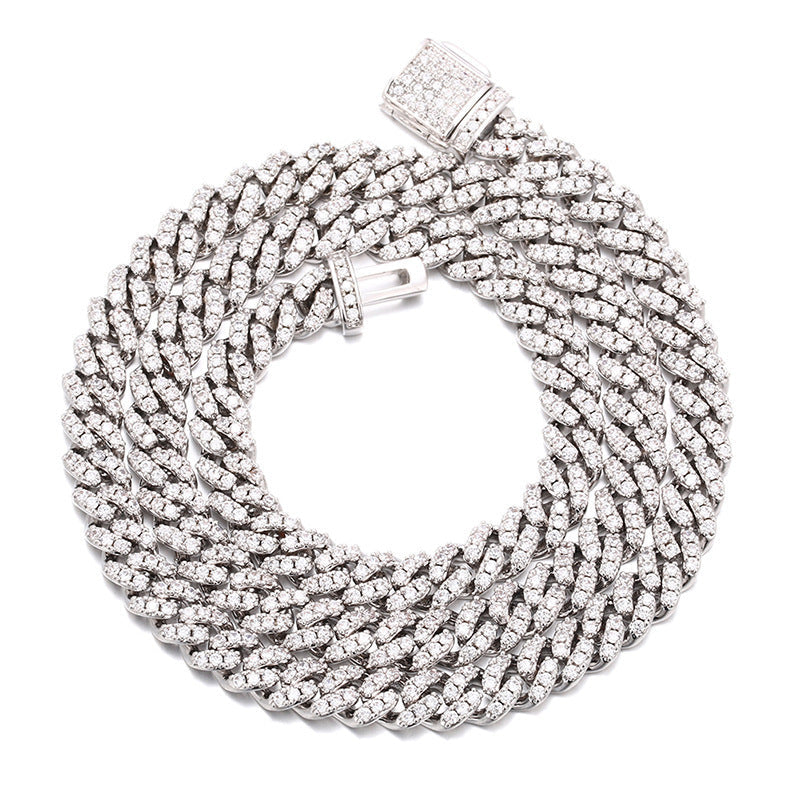 S925 Sterling Silver Kjede, 6mm Cubic Zirconia Stener.