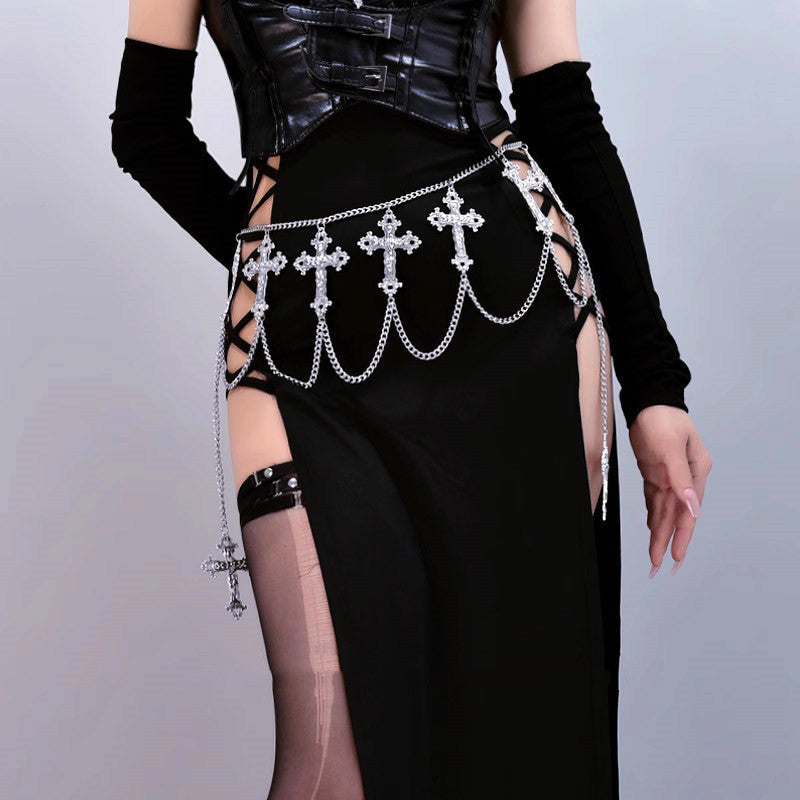 Gothic Cross Waist Chain YouAreCornyBye