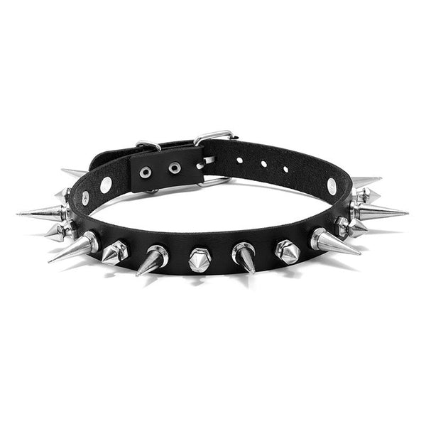 Studded PU lær Choker