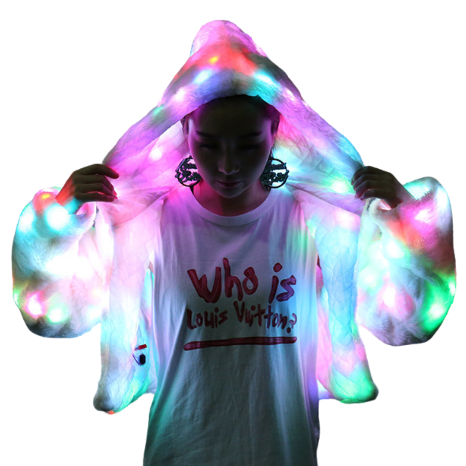 Fluffy LEDlys jakke YouAreCornyBye